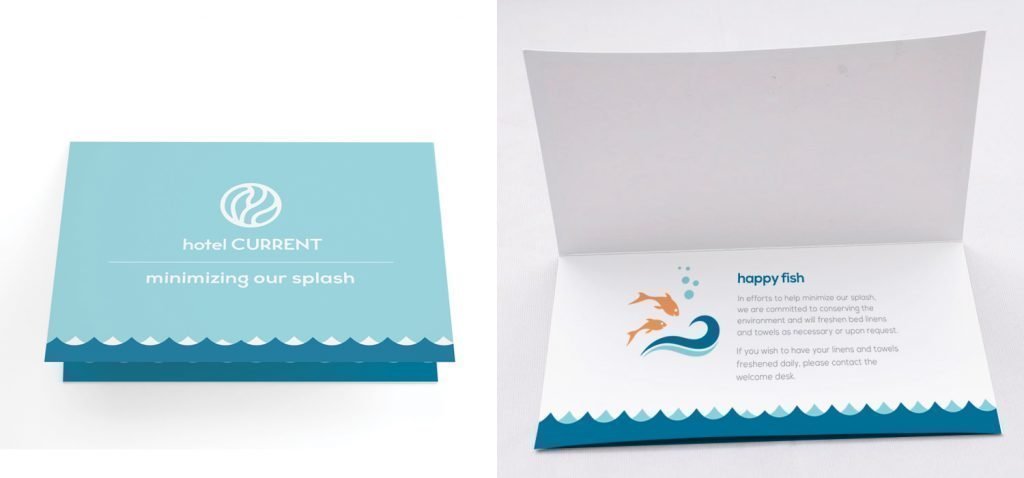 Hotel Current print collateral of a card