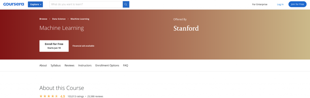 Stanford Universitys Machine Learning Certification