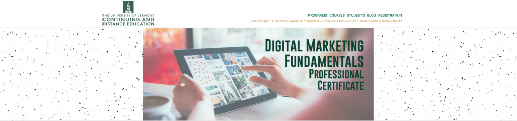 University of Vermont Online Digital Marketing Fundamentals Certificate