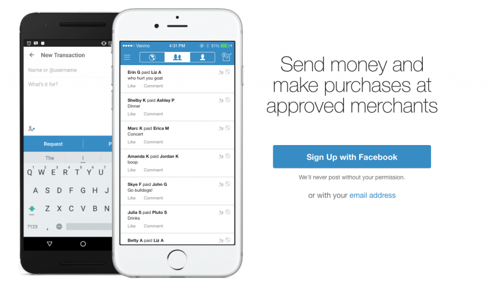 promotional venmo image showing the app on an iphone with a call to action