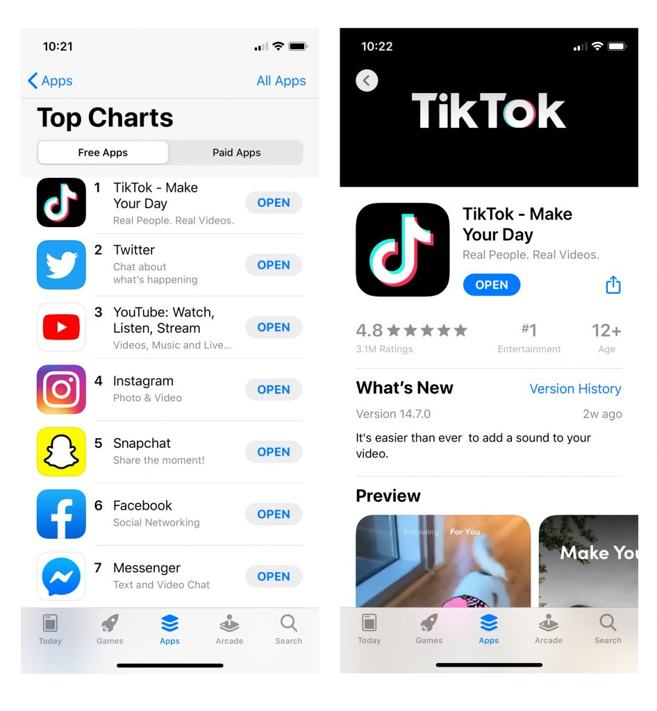 tiktok app - most downloaded app 2020