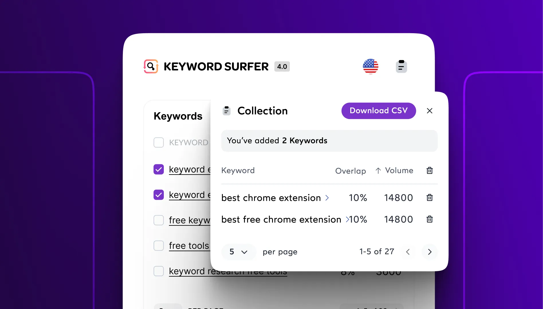 screenshot of SEO Surfer Keyword Tool