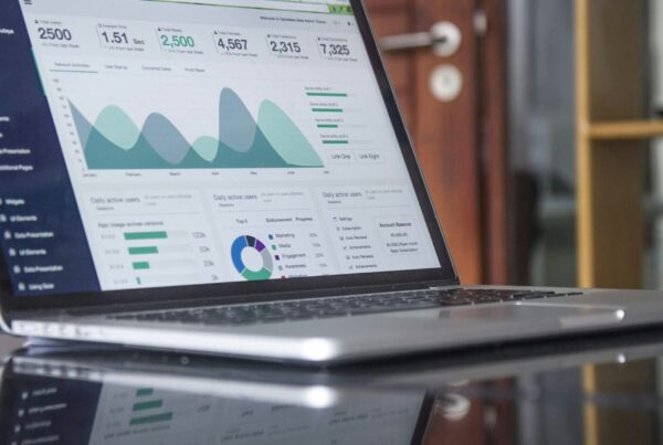 Digital marketing strategy dashboard showing analytics and campaign performance metrics