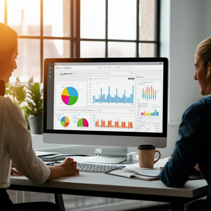 SEO agency team reviewing analytics in Orange County office